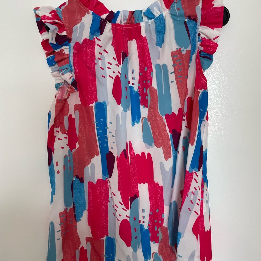 SHEIN Colorful Abstract Blouse